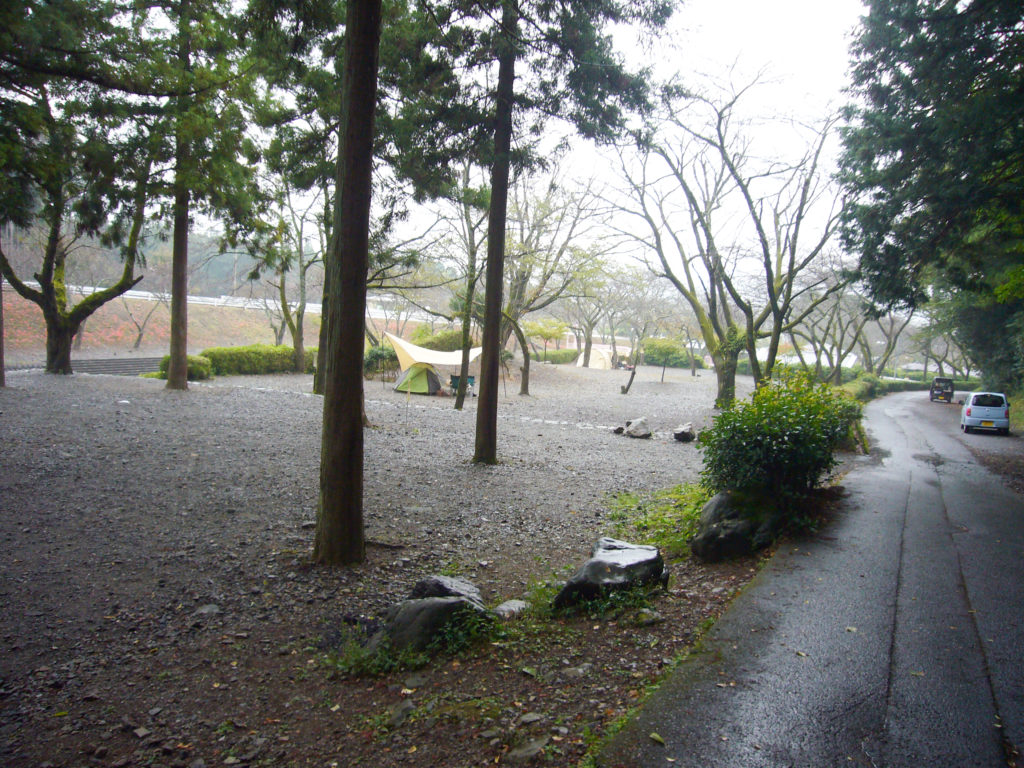 木立の中のキャンプ場