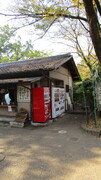 自動販売機の写真。店の横に飲み物の自動販売機があります