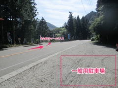 美山観光ヤナへの出入口の写真。道路から少し下った武儀川の畔にあります