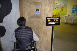 「ひらけゴマ！」と唱えると・・・。の写真。ミュージアムの入口にある「扉」