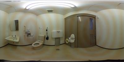 車いすトイレの内部360度写真(クリックで新しいウィンドウが開きます)