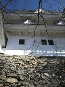 郡上八幡城の石垣の写真。石垣も県の史跡に指定されています。
