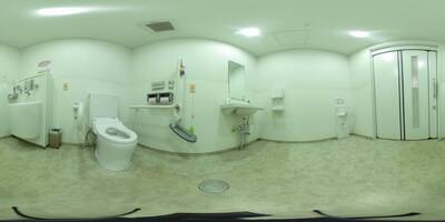 車いすトイレの内部360度写真(クリックで新しいウィンドウが開きます)