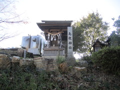 鳥龍神社の写真。芝生広場の奥の方にあります