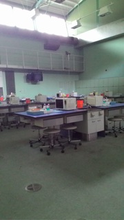 サイエンスワークショップの写真。実験室です