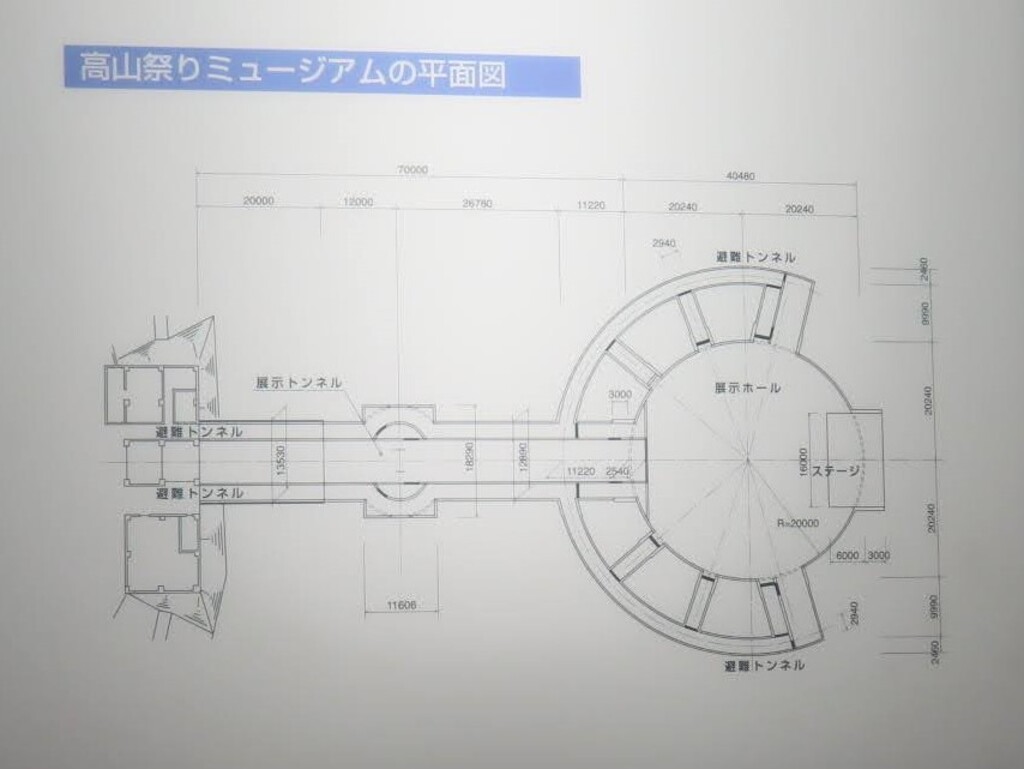 70メートルのトンネルの先にドームがありますの写真