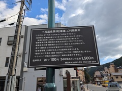 利用案内の写真。駐車場利用案内表示板です